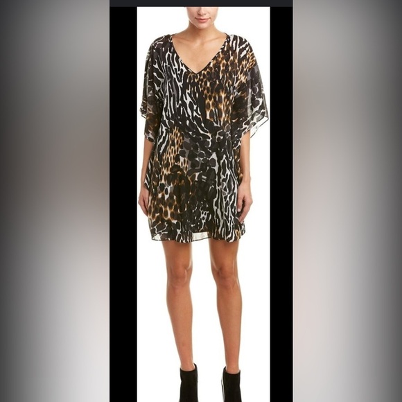Trina Turk Dresses & Skirts - TRINA TURK WOMENS MEGAN CHEETA PRINT SILK GEORGETTE DRESS SIZE 12